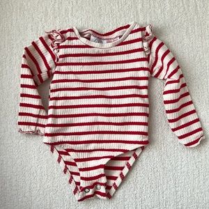 Zara Ruffle Stripe Bodysuit